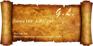 Geszler Léna névjegykártya